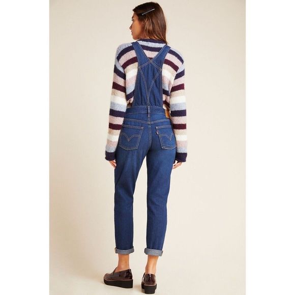 Levi’s Original Big Mouth Denim Overalls $128 S M L Dark Wash Womens Fre… - Picture 3 of 9